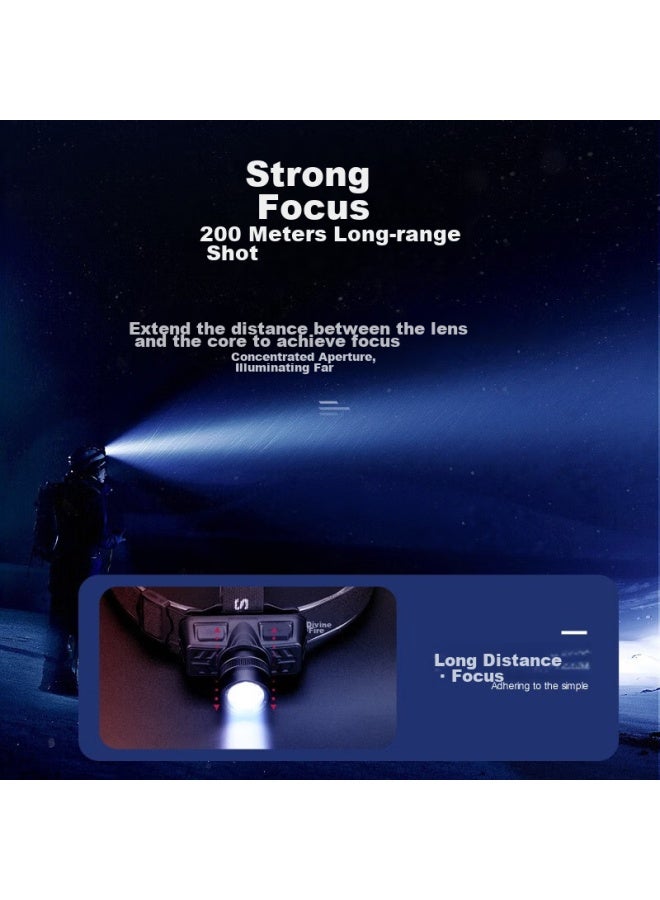 SupFire Headlamp, High Brightness, Long Battery Life, Rechargeable, Outdoor, Night Fishing, Waterproof, Construction Site, Mining, Small Wearable, Illumination Flashlight - Image 5
