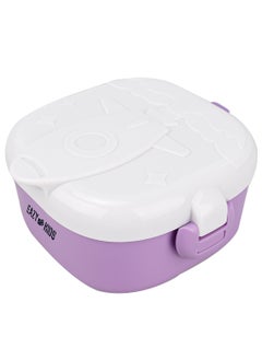 Rocket Lunch Box Meal Set With Bowl, Scissor And Spoon - Purple (600Ml)