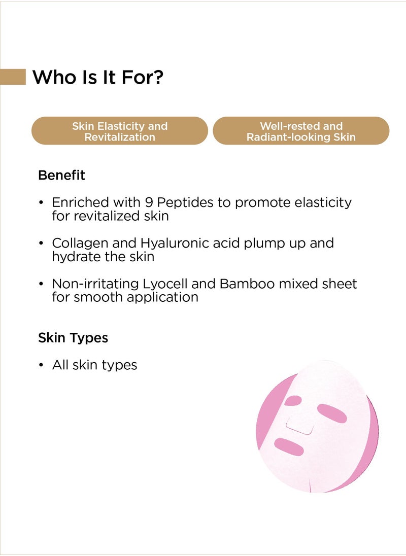 Banobagi - Super Collagen Peptide Mask – Revitalizing Korean Skincare Sheet Mask with Vegan Formula, Collagen, Hyaluronic Acid for Enhanced Skin Elasticity and Radiance. Deeply Hydrating, Firming, and Nourishing for a Youthful Glow – Perfect for All Skin Types – Pack of 3 - Image 1