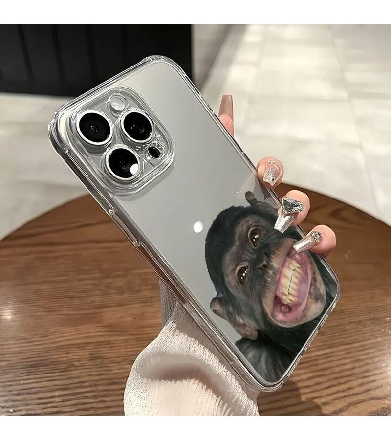 Transparent Funny Monkey Pattern Drop Proof Soft Protective Phone Case For iPhone 15 Pro Max - Image 3