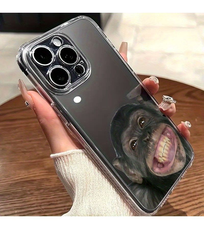 Transparent Funny Monkey Pattern Drop Proof Soft Protective Phone Case For iPhone 15 Pro Max - Image 5