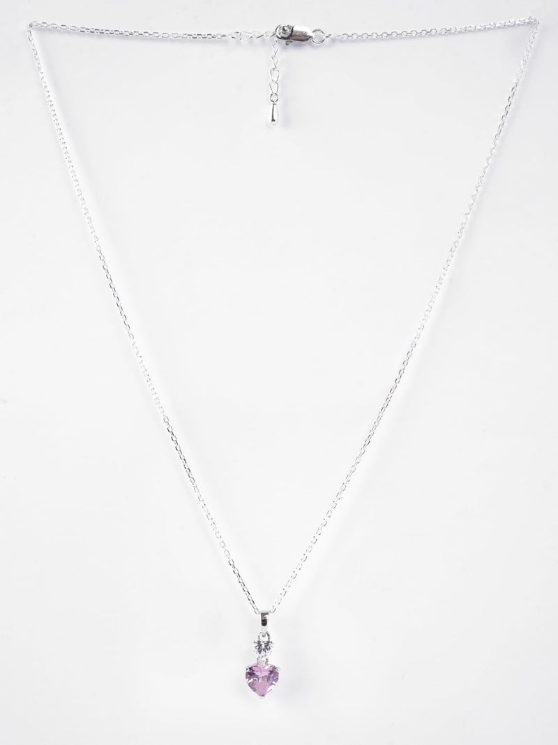 CLARA 925 Sterling Silver Two Hearts Pendant Earrings Chain Necklace Jewellery Set | Platinum Plated, Swiss Zirconia |Gift for Women and Girls - Image 3
