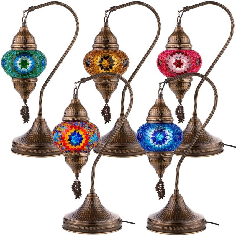 DEMMEX DIY Turkish Mosaic Table Lamp Kit (No Grout/Plaster) â€“ Complete Tiffany Mosaic Glass Craft Project & DIY Kit â€“ Fun & Easy for All Ages & Skill Levels, Brown - Image 2