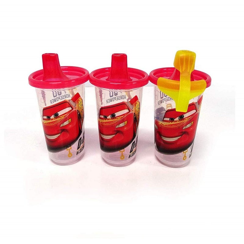 The First Years Plastic Disney Take & Toss Sippy, 10 Ounce, 3 Pack Cars - Image 1