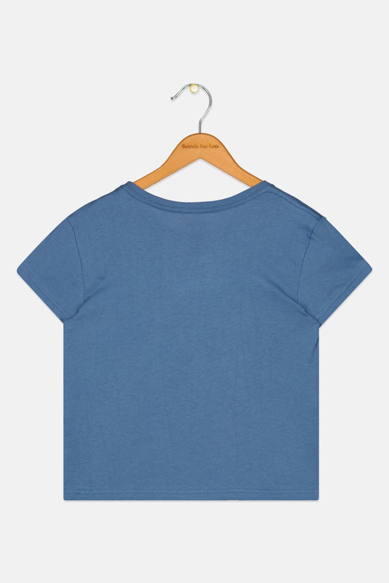 Roxy Kids Girl Graphic Printed Short Sleeve Top, Sage Blue - Image 2