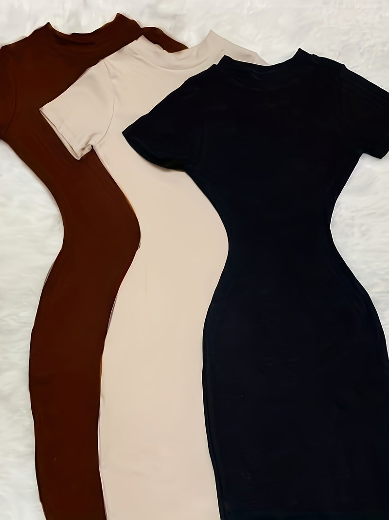 3pcs Long Dress Set, Elegant and Chic Casual Formal Dress, Classic Short-sleeved Dress with a Graceful Style, Suitable for Layering or Wearing as Outerwear. Elegant Women's Party Dress, S... - Image 4