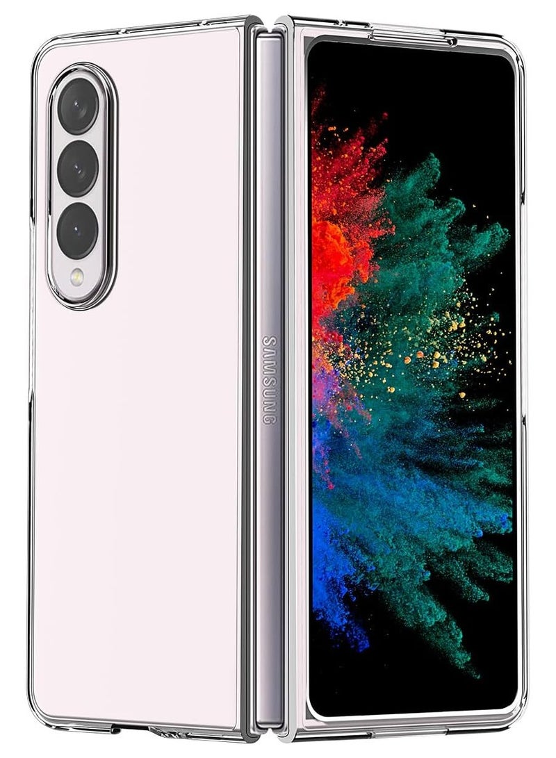 Crystal Clear Transparent Phone Case for Samsung Galaxy Z Fold 4 – Slim Ulta Thin Hard TPU Shockproof Cover, Anti-Yellowing Crystal Clear Protective Back Case with Camera Protection - Image 1