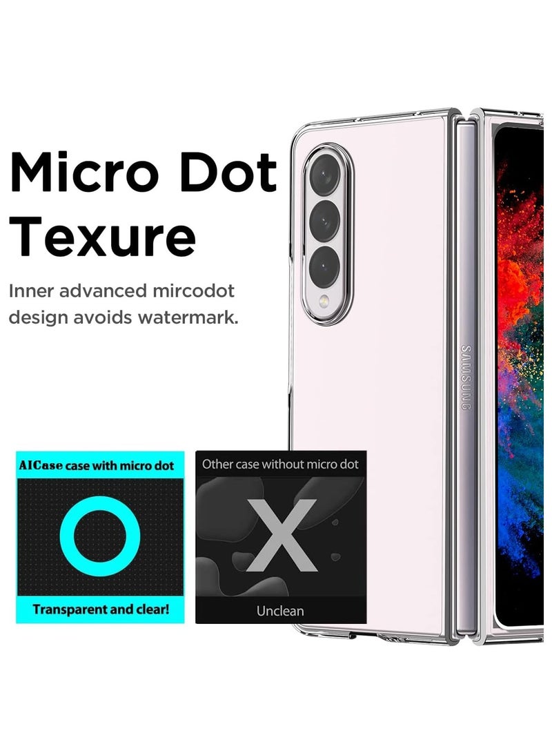 Crystal Clear Transparent Phone Case for Samsung Galaxy Z Fold 4 – Slim Ulta Thin Hard TPU Shockproof Cover, Anti-Yellowing Crystal Clear Protective Back Case with Camera Protection - Image 3