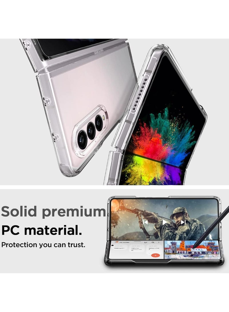 Crystal Clear Transparent Phone Case for Samsung Galaxy Z Fold 4 – Slim Ulta Thin Hard TPU Shockproof Cover, Anti-Yellowing Crystal Clear Protective Back Case with Camera Protection - Image 4
