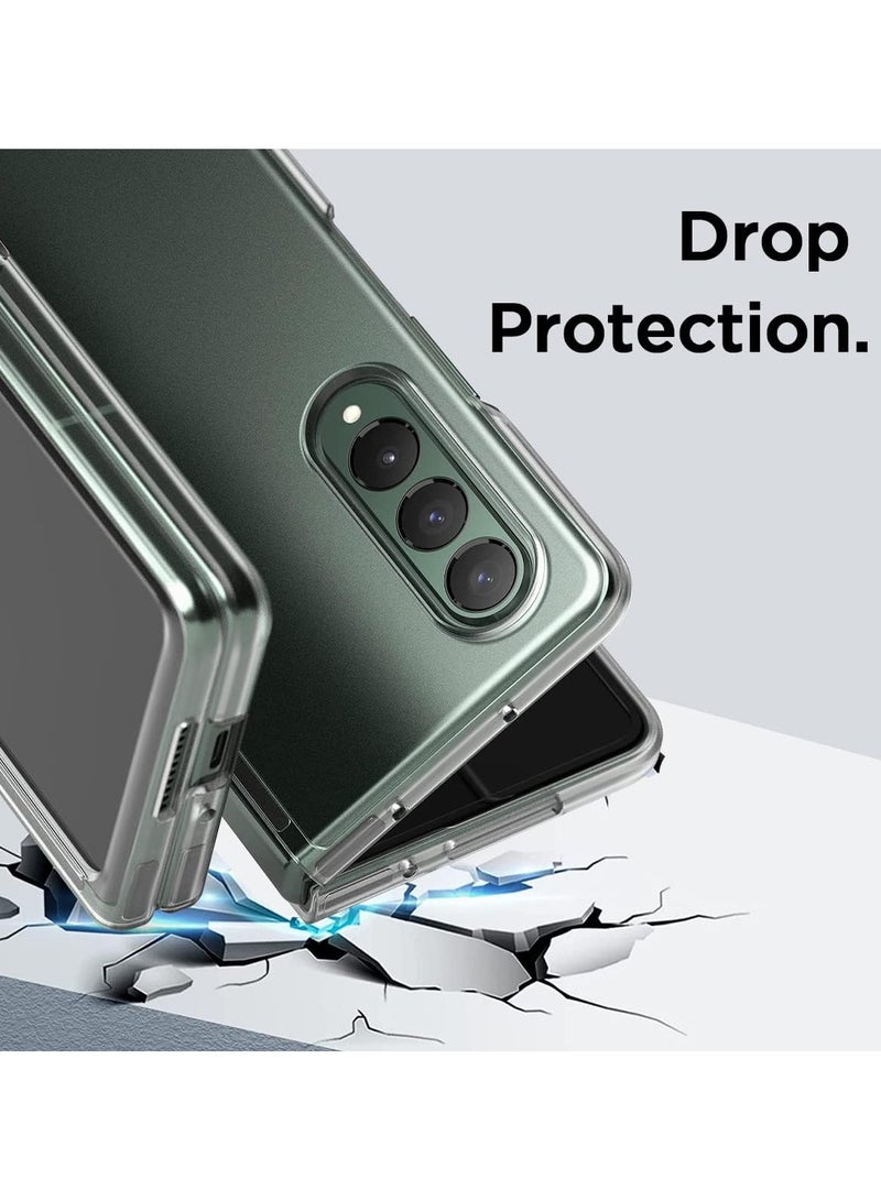 Crystal Clear Transparent Phone Case for Samsung Galaxy Z Fold 4 – Slim Ulta Thin Hard TPU Shockproof Cover, Anti-Yellowing Crystal Clear Protective Back Case with Camera Protection - Image 5