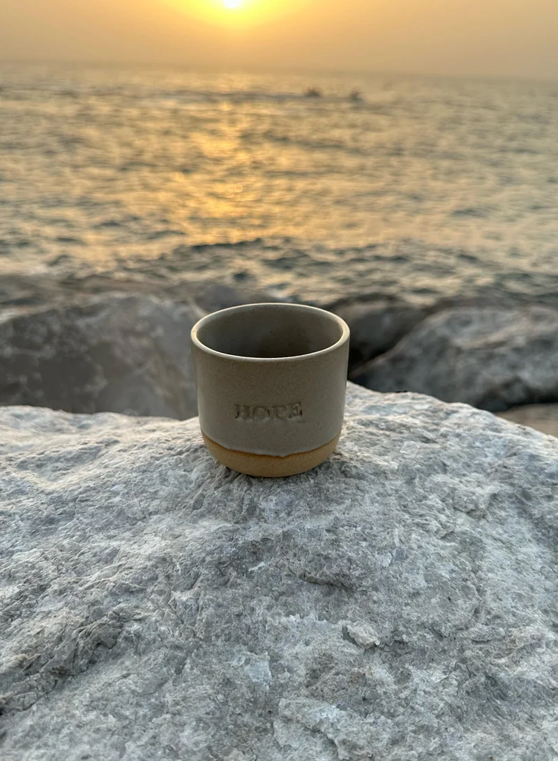 Tohfa Luxe TohfaLuxe Hope Engraved Single Ceramic Cup - Grey