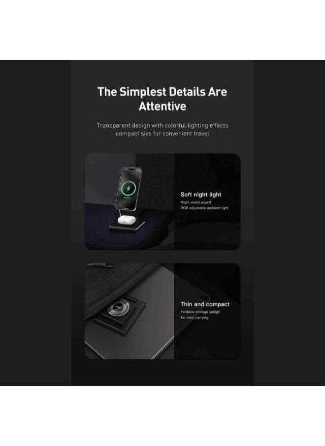 MAXCO - Maxco MW07 3-IN-1 Foldable Wireless Charger 15W MagSafe - Image 1
