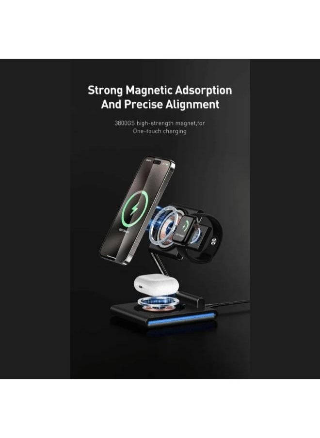 MAXCO - Maxco MW07 3-IN-1 Foldable Wireless Charger 15W MagSafe - Image 1