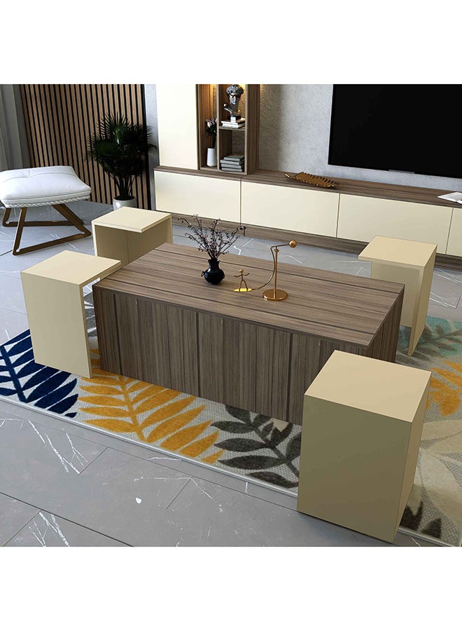 ستايلش هوم طاولة وسط خشب مع طاولات خدمة Ex و بيج - CT61 - Image 2