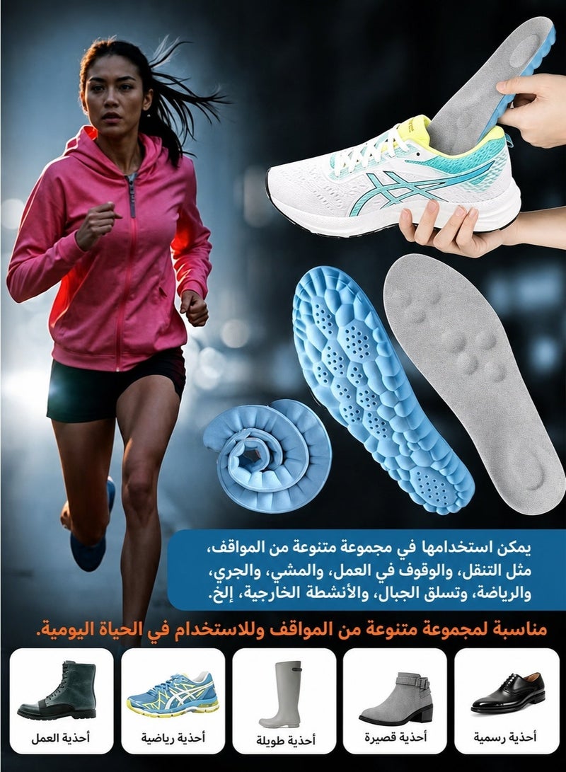 KINGMAZI Breathable Shock Sport  Insole 36-44, Cut-To-Fit Shoe Cushion, sweat-absorbent ,Comfortable Insoles Relieve Foot Pain& Pressure Pain Cushion for Women & Men, Suitable for Athletic Casual & Work - Image 2