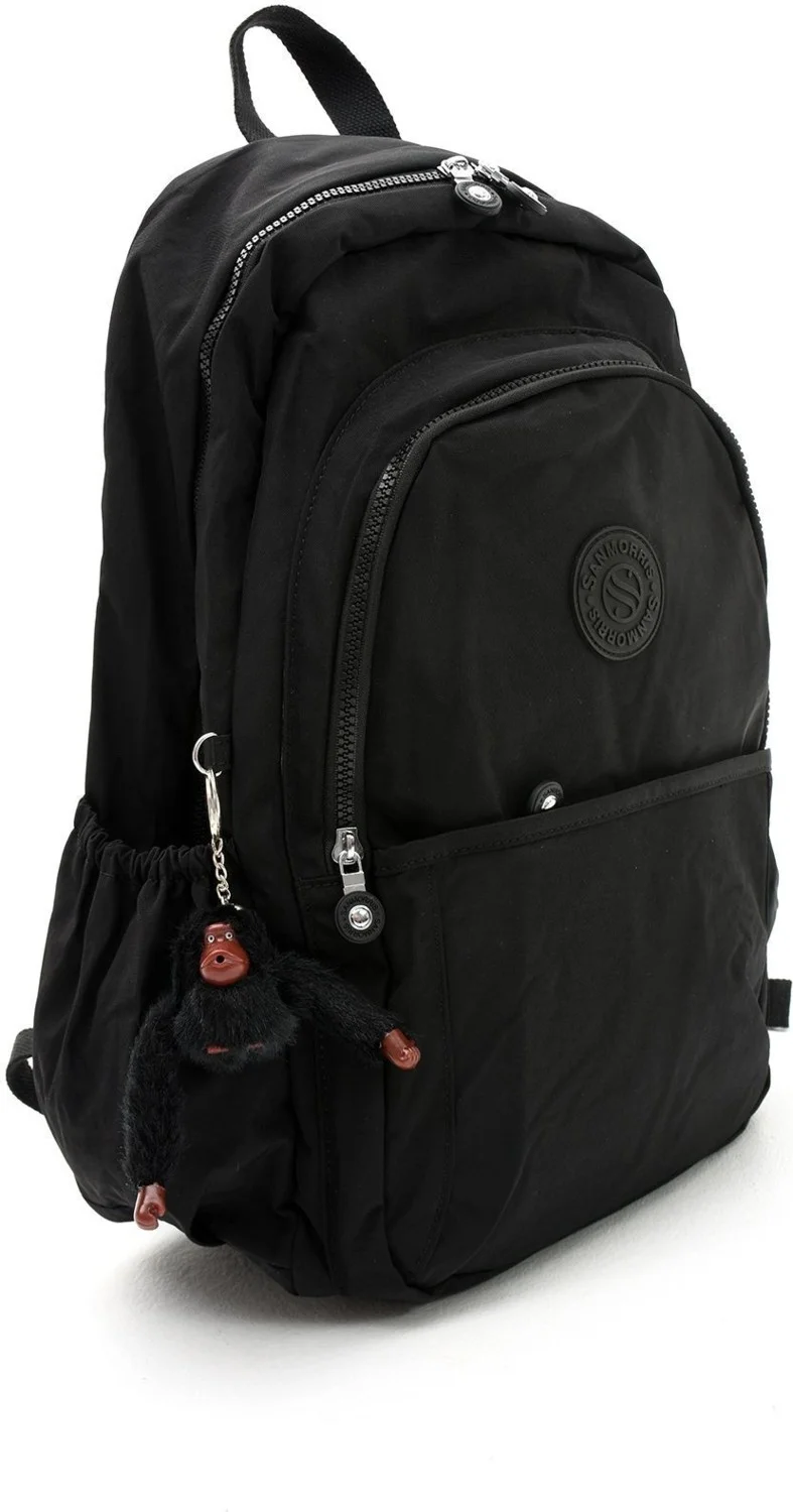 سانموريس Unisex Water-Resistant Crinkle Fabric Multi-Compartment Large Size School and Backpack