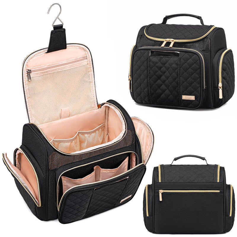 Tealari Large Toiletry Bag for Women Men,Bathroom Bag,Water Resistant Shower Bag,Makeup Bag,Portable Shower Caddy for College Dorm,Hanging Travel Toiletry Bag with Transparent Waterproof Phone Pocket - Image 1