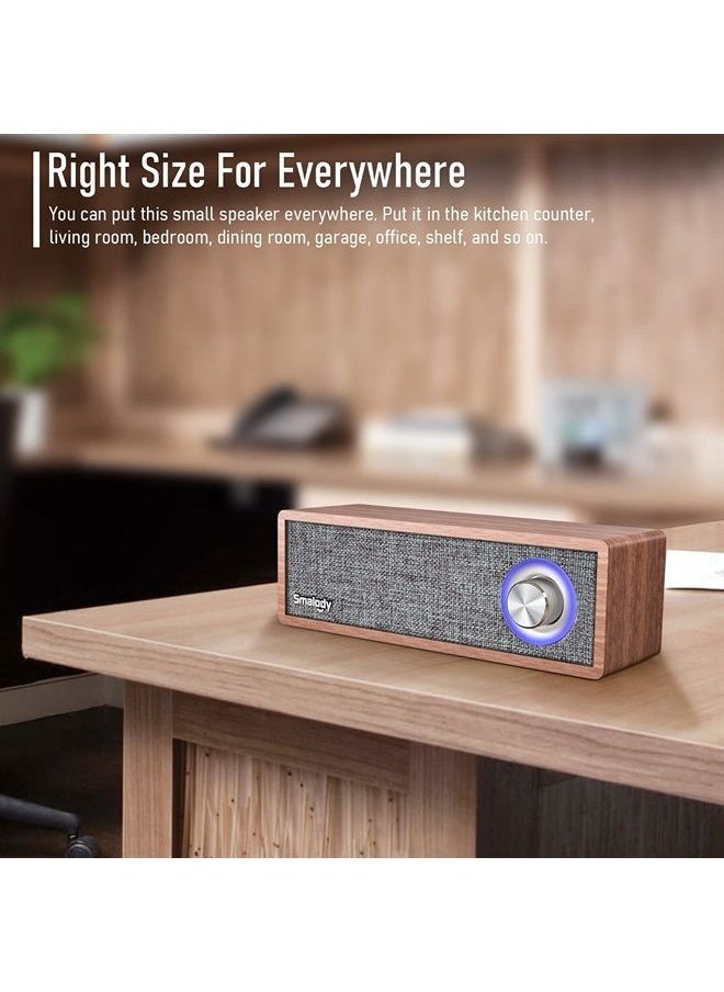 Smalody - Wood Retro Bluetooth Speaker, Portable Mini Wireless Bluetooth Speakers, Vintage Wooden Speaker for Room Decoration, Perfect for Cafes, Restaurants, Vintage Coth Stores, Bedroom etc - Image 1