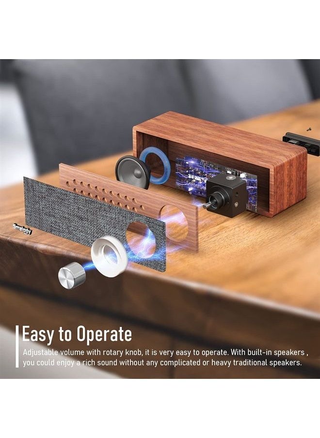 Smalody - Wood Retro Bluetooth Speaker, Portable Mini Wireless Bluetooth Speakers, Vintage Wooden Speaker for Room Decoration, Perfect for Cafes, Restaurants, Vintage Coth Stores, Bedroom etc - Image 1