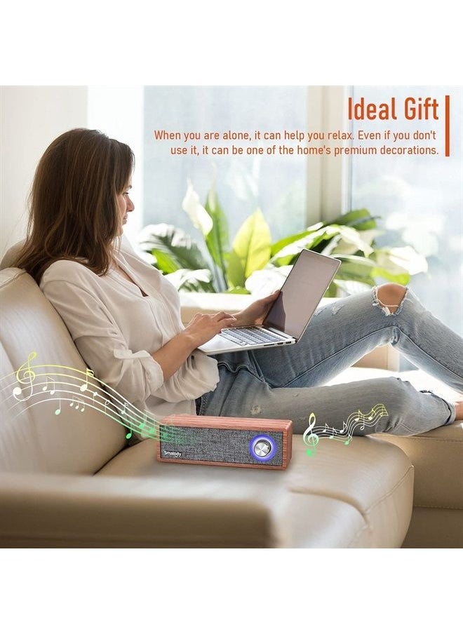 Smalody - Wood Retro Bluetooth Speaker, Portable Mini Wireless Bluetooth Speakers, Vintage Wooden Speaker for Room Decoration, Perfect for Cafes, Restaurants, Vintage Coth Stores, Bedroom etc - Image 1