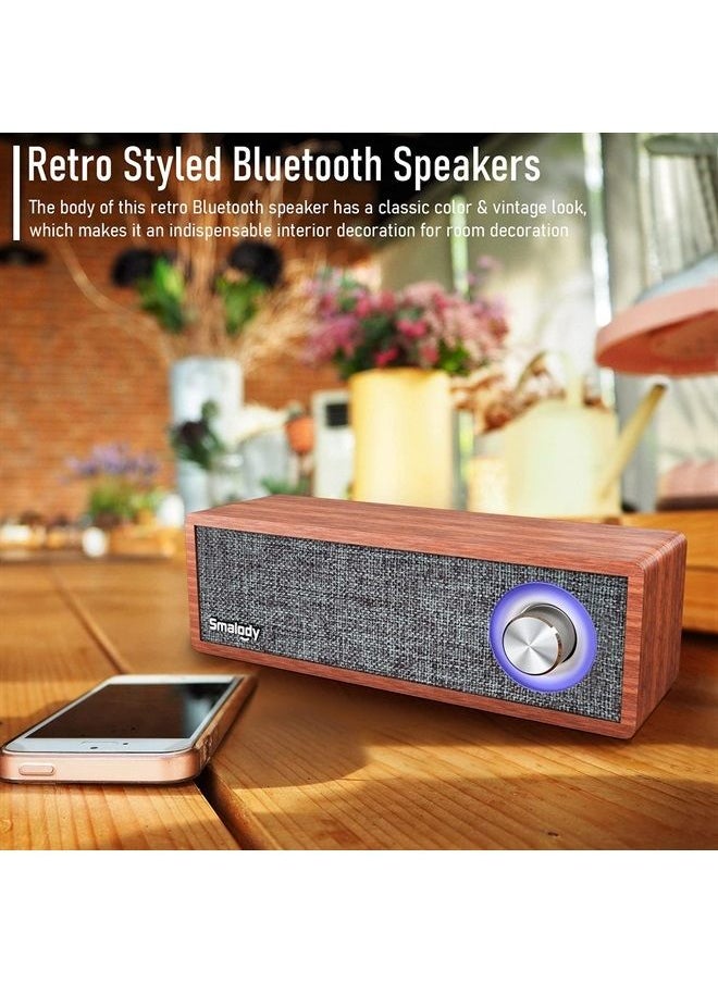 Smalody - Wood Retro Bluetooth Speaker, Portable Mini Wireless Bluetooth Speakers, Vintage Wooden Speaker for Room Decoration, Perfect for Cafes, Restaurants, Vintage Coth Stores, Bedroom etc - Image 1