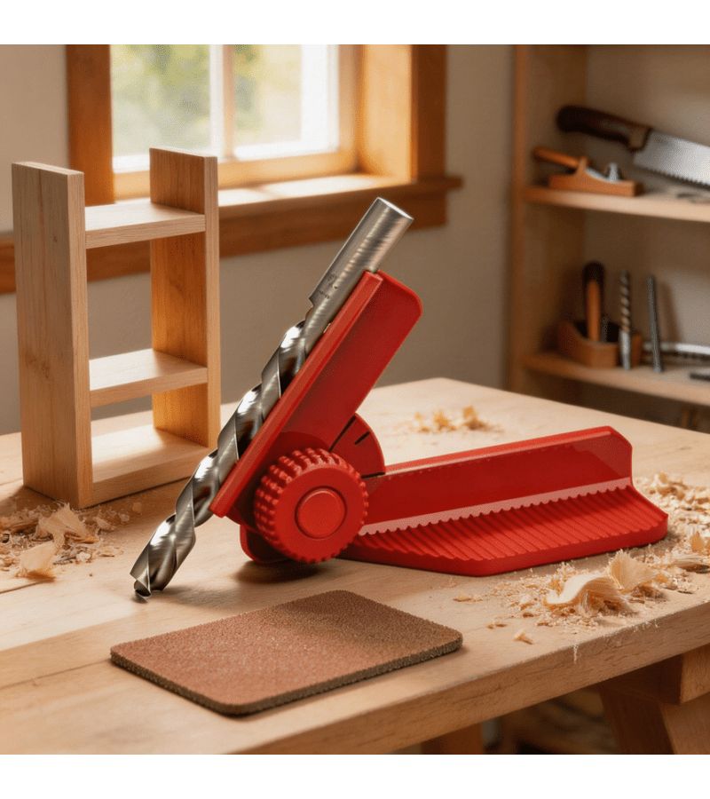 5 Angle Adjustable Drilling Guide Rail With 0 30 45 60 90 Precision Positioning System Compatible For Short And Long Drill Bits With 3 Length Replacements Durable One Handed Portable Woodworking Tool Drilling Tools For Plastic - Image 1