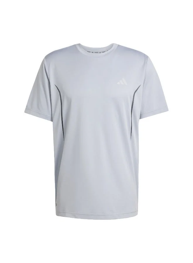 اديداس تيشيرت رجالي بأكمام قصيرة باللون الرمادي من تك أب جي إف