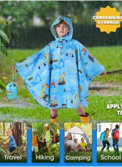WAWSAM Lightweight Kids Rain Poncho Reusable Toddler Raincoat Waterproof Girls Rain Jacket  - Image 4