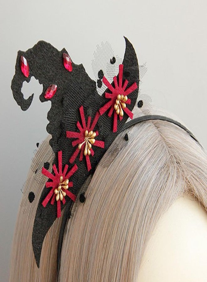 Sheliky Halloween Witch Hat Headband for Dress Up Party Supplies Women Cosplay Costume Hair Accessory Masquerade Wizard Headbands (02, One Size) - Image 3