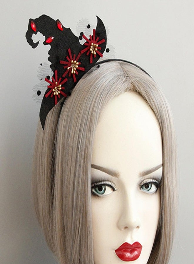 Sheliky Halloween Witch Hat Headband for Dress Up Party Supplies Women Cosplay Costume Hair Accessory Masquerade Wizard Headbands (02, One Size) - Image 2