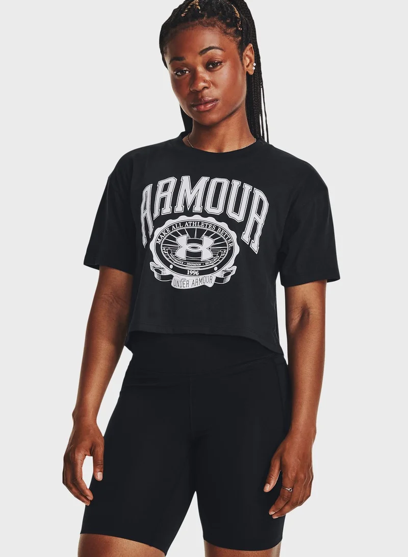 UNDER ARMOUR Collegiate Crest Crop T-Shirt