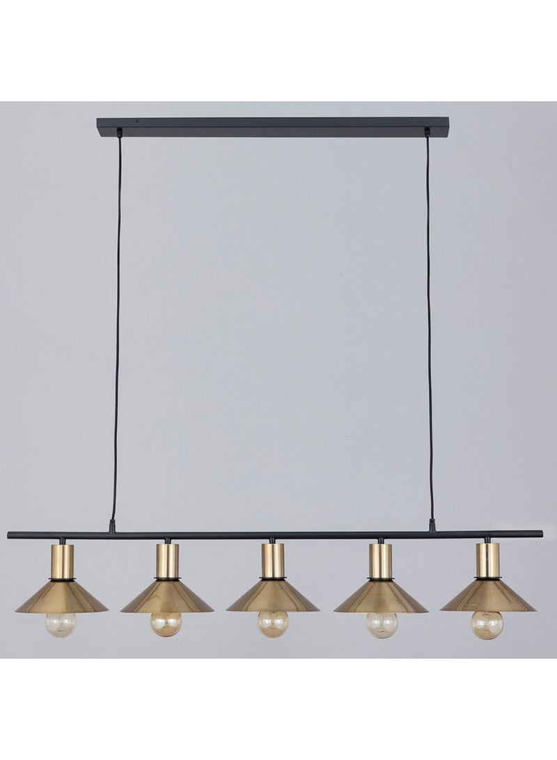 DANUBE HOME Grace Gold Indoor Pendant Chandelier - 5 E27 Bulb, Iron Construction, 140x24x110 cm, Elegant Lighting for Home Decor, 1 Year Warranty 