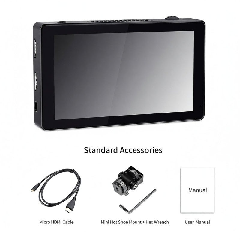 Camera Field Monitor 5.5 Inch 1920x1080 Resolution 3000 Nits Anti-Reflective - Auto Dimming Light Sensor Touchscreen LCD - 4K HDMI Input Output for Outdoor Field Photography - Image 3