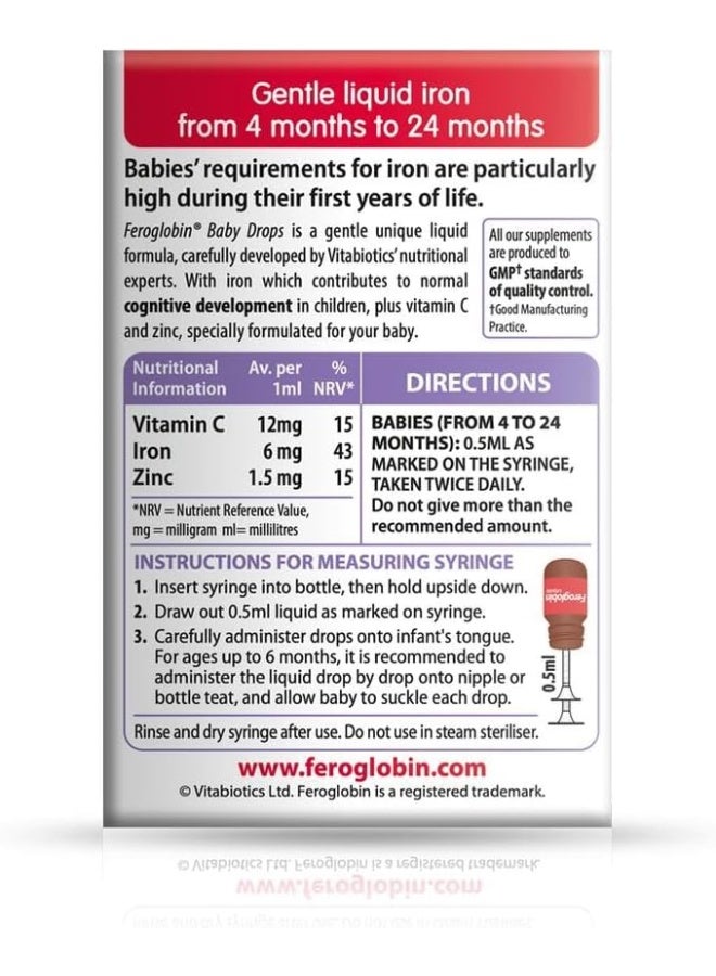 Feroglobin Vitabiotics Feroglobin Baby Drops 30ml - Image 2