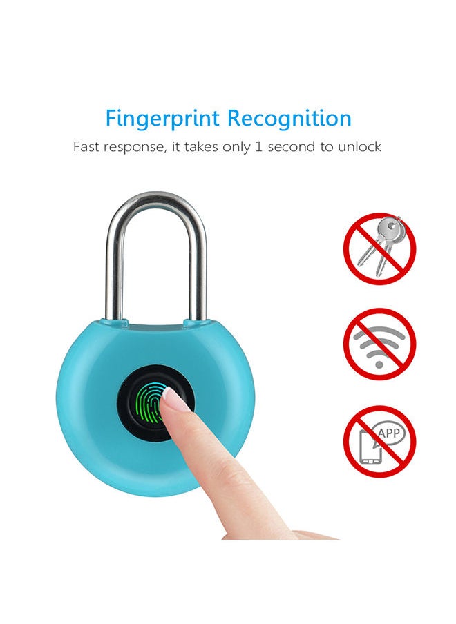NIBEMINENT Rechargeable Fingerprint Padlock Blue 12.50x3x9cm  - Image 3