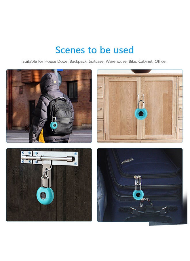 NIBEMINENT Rechargeable Fingerprint Padlock Blue 12.50x3x9cm  - Image 4