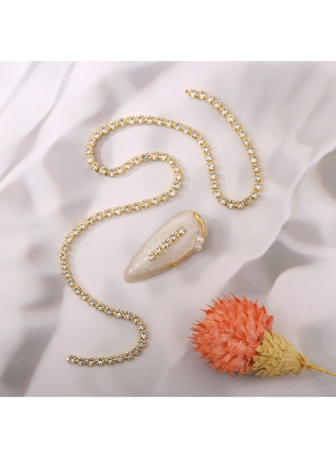 11 Yards Crystal Rhinestone Trim SS16/4.0mm Close Chain Trim for Sewing Crafts, Claw Rhinestone Chain for Ideal Wedding Party DIY Decoration（Gold） - Image 5