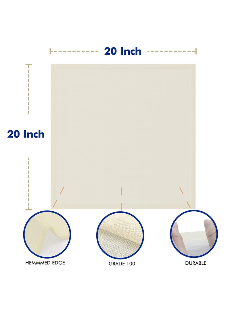 New England Stories 10 PCS Reusable Cheesecloth Grade 100 20x20 Inch Hemmed Organic Cheese Cloth for Straining Craft 100 Cotton Unbleached Muslin Cloth Strainer for Cooking Baking Juicing Cheese Making  - Image 2