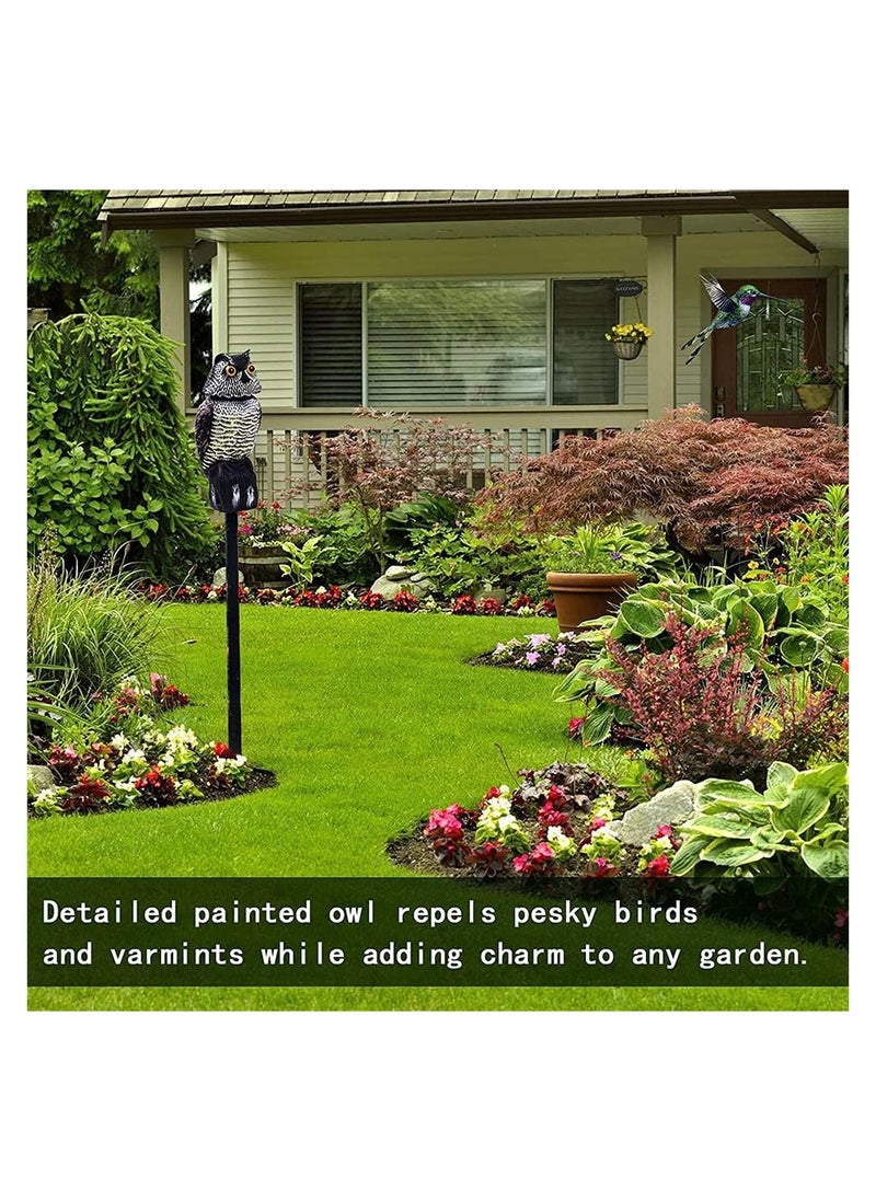 KASTWAVE - Owl Decoy with Rotating Head Natural Enemy Scarecrow Fake Owls to Scary Birds Away Bird Control and Deterrent Outdoor Garden Protectors with Accessories Outdoor Farm Decorations - Image 1