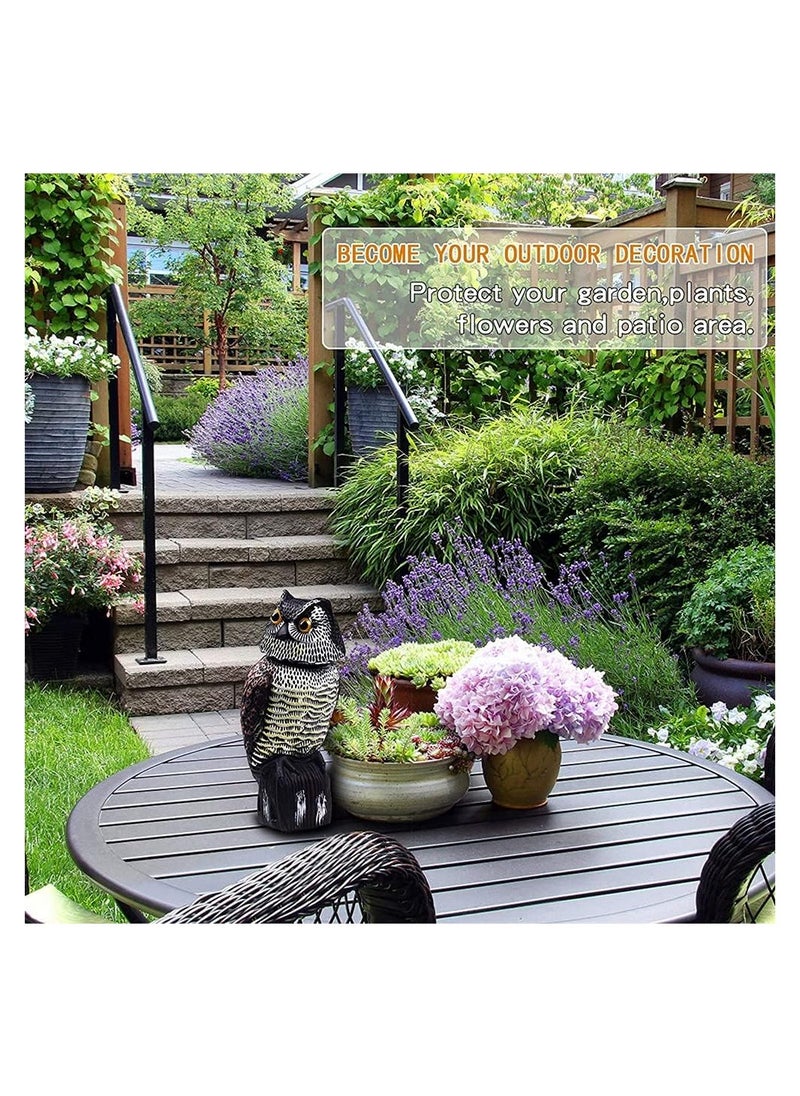 KASTWAVE - Owl Decoy with Rotating Head Natural Enemy Scarecrow Fake Owls to Scary Birds Away Bird Control and Deterrent Outdoor Garden Protectors with Accessories Outdoor Farm Decorations - Image 1