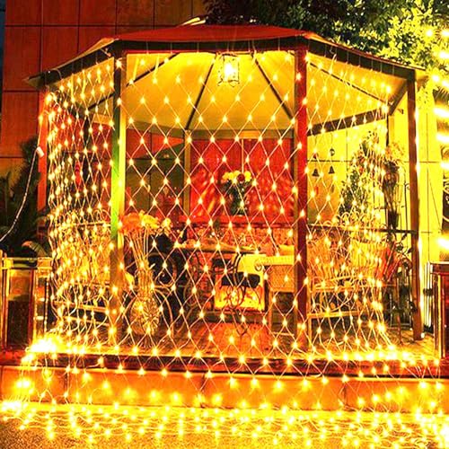 MIRADH Copper Bright Led Net Mesh String Lights 3 Meters- Diwali Lights For Home Decoration 9.8Ft X 6.6Ft 192 Leds 8 Modes Fairy Lights For Bedroom Diwali Light Decorative Lights(Warm White) - Image 3