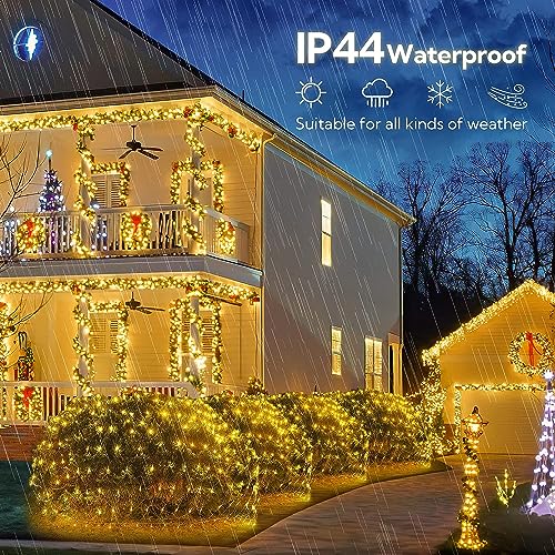 MIRADH Copper Bright Led Net Mesh String Lights 3 Meters- Diwali Lights For Home Decoration 9.8Ft X 6.6Ft 192 Leds 8 Modes Fairy Lights For Bedroom Diwali Light Decorative Lights(Warm White) - Image 5
