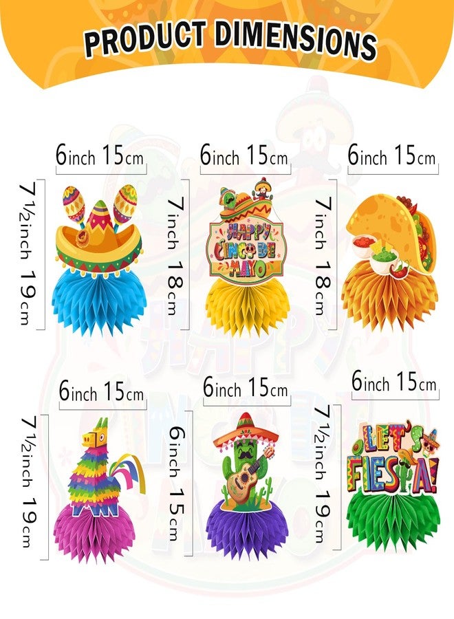 Biswiter 12Pcs Cinco De Mayo Table Decorations, Cinco De Mayo Party Decorations Honeycomb Centerpieces 3D Fiesta Table Decorations, Cinco De Mayo Decorations Mexican Centerpieces for Tables - Image 3