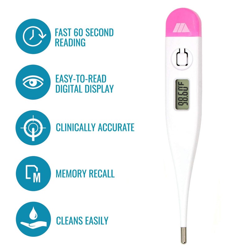 MABIS Digital Basal Body Thermometer for Ovulation Tracking, Fertility, Period Tracking and Natural Family Planning with Beeper and Memory, Oral Use Only - Image 2