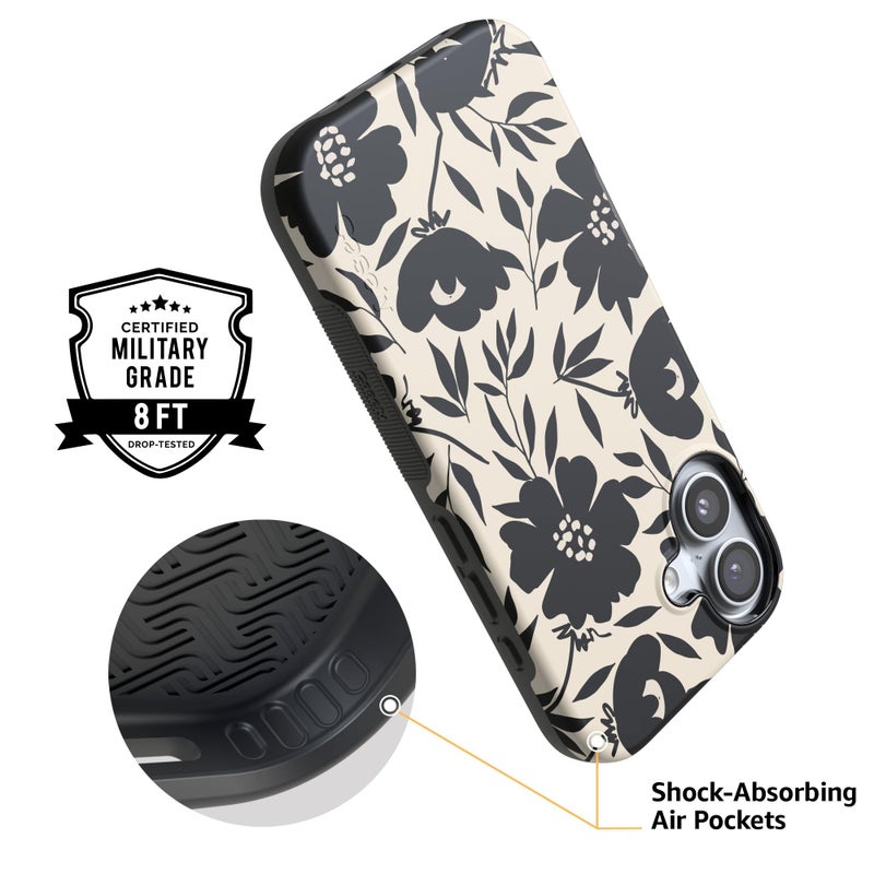 Casely iPhone 17 Case | Dark Fantasy | Contrast Floral | Bold Protective Design | Compatible with MagSafe - Image 4
