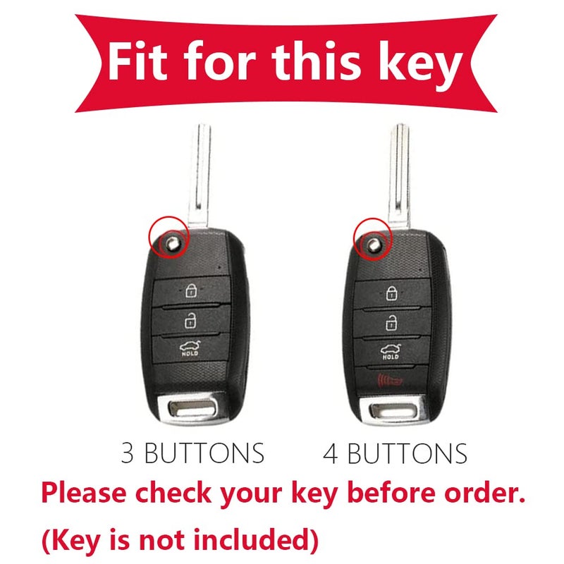 KUNIO Flip Car Key Fob Cover fit for Kia Rio K2 K3 K4 K5 Ceed Stinger Picanto Sportege Sorento Soul Forte Carens Key Cover TPU Key Fob Key Case 4 Buttons Black - Image 2