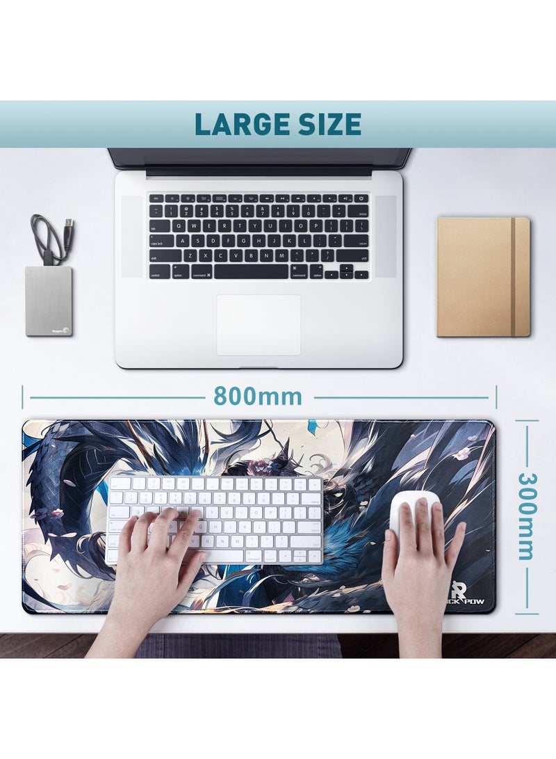 Rock Pow ROCK POW Large Gaming Mouse Pad with Anti-Slip Surface, 800x300x3mm,Thicker Rubber Base Gaming Mousepad with Stitched Edges Design for mouse and keyboard,gaming home and working office  - Image 5