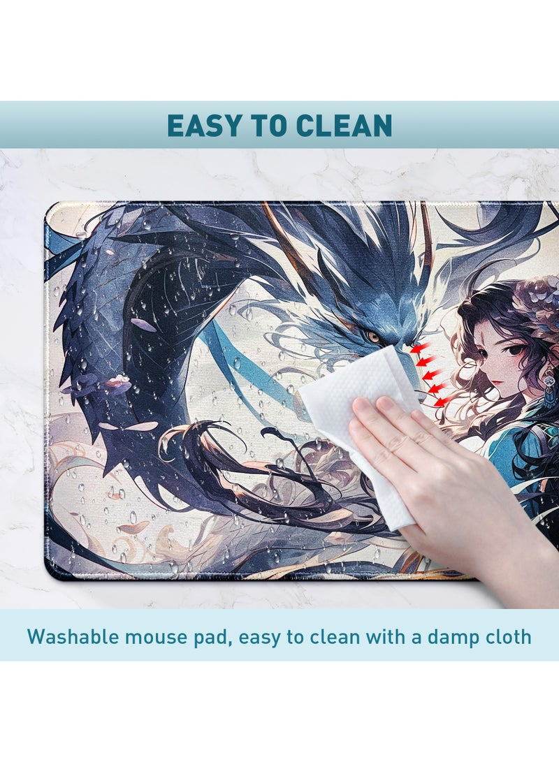 Rock Pow ROCK POW Large Gaming Mouse Pad with Anti-Slip Surface, 800x300x3mm,Thicker Rubber Base Gaming Mousepad with Stitched Edges Design for mouse and keyboard,gaming home and working office  - Image 4