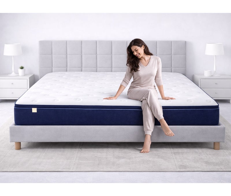 ريكسال هوم مرتبة Rexal Home Euro Dream بنظام النوابض الجيبية الهجينة – سماكة 30 سم، ميموري فوم جل طبي متوسط الصلابة، عزل حركة ودعم للظهر، مقاس كينج 180 × 190 سم - Image 2