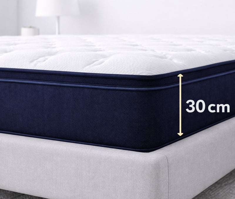 ريكسال هوم مرتبة Rexal Home Euro Dream بنظام النوابض الجيبية الهجينة – سماكة 30 سم، ميموري فوم جل طبي متوسط الصلابة، عزل حركة ودعم للظهر، مقاس كينج 180 × 190 سم - Image 5